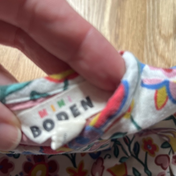 Mini Boden Floral Kids Dress - Pink, Blue, Yellow - Picture 3 of 3